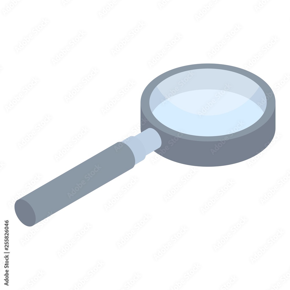 Magnify glass icon. Isometric of magnify glass vector icon for web design isolated on white background