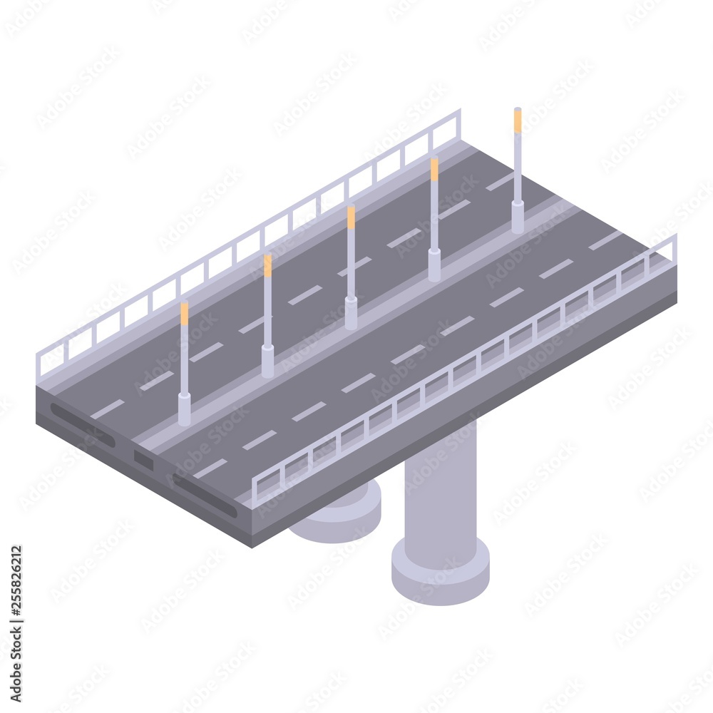 Autobahn bridge icon. Isometric of autobahn bridge vector icon for web design isolated on white background Autobahn bridge icon. Isometric of autobahn bridge vector icon for web design isolated on white background