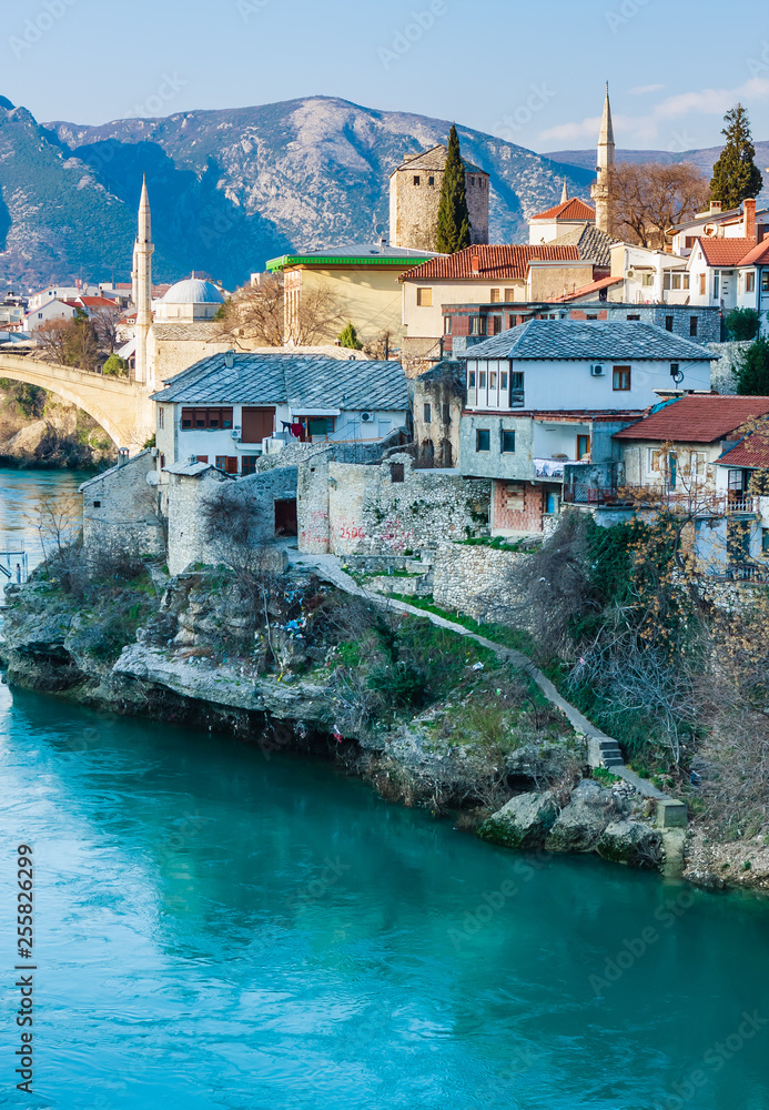 City of Mostar on the Neretva River, Bosnia-Herzegovina