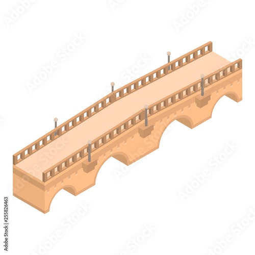 Old bridge icon. Isometric of old bridge vector icon for web design isolated on white background