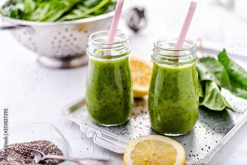 Green spinach and pineapple smoothie