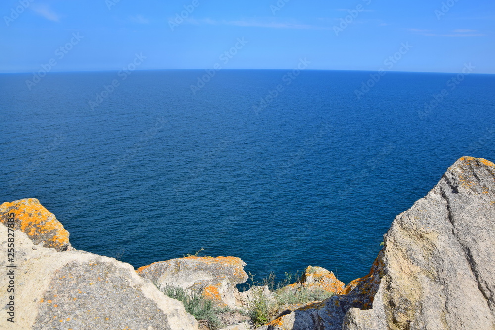 Cape Kaliakra Rocks Sea View Background Landmark Bulgaria Stock Photo