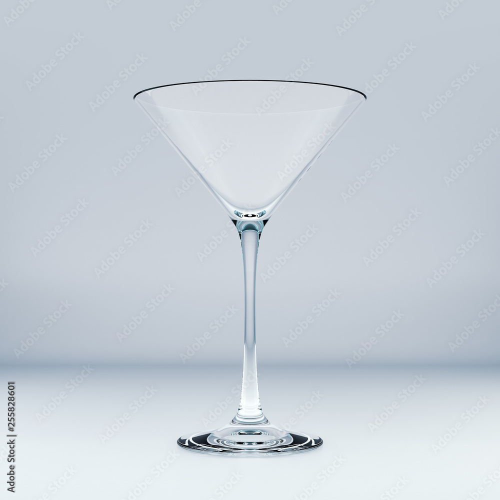 Realistic Template of an Empty Transparent Glass. 3D Illustration. Realistic Template of an Empty Transparent Glass. 3D Illustration.