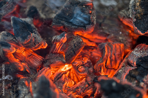 burning coals