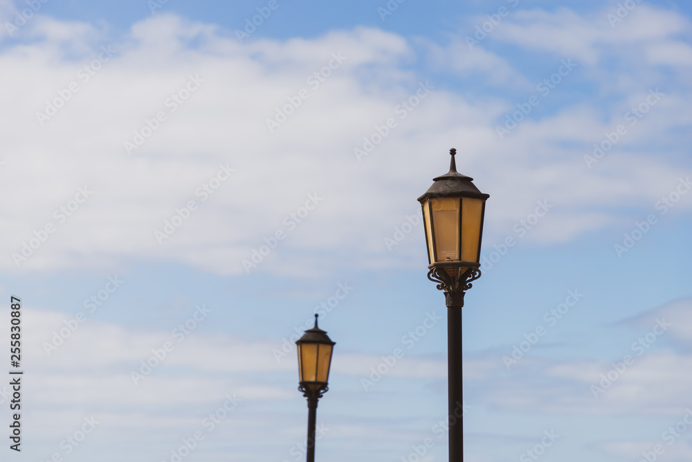 street lanterns at daytime