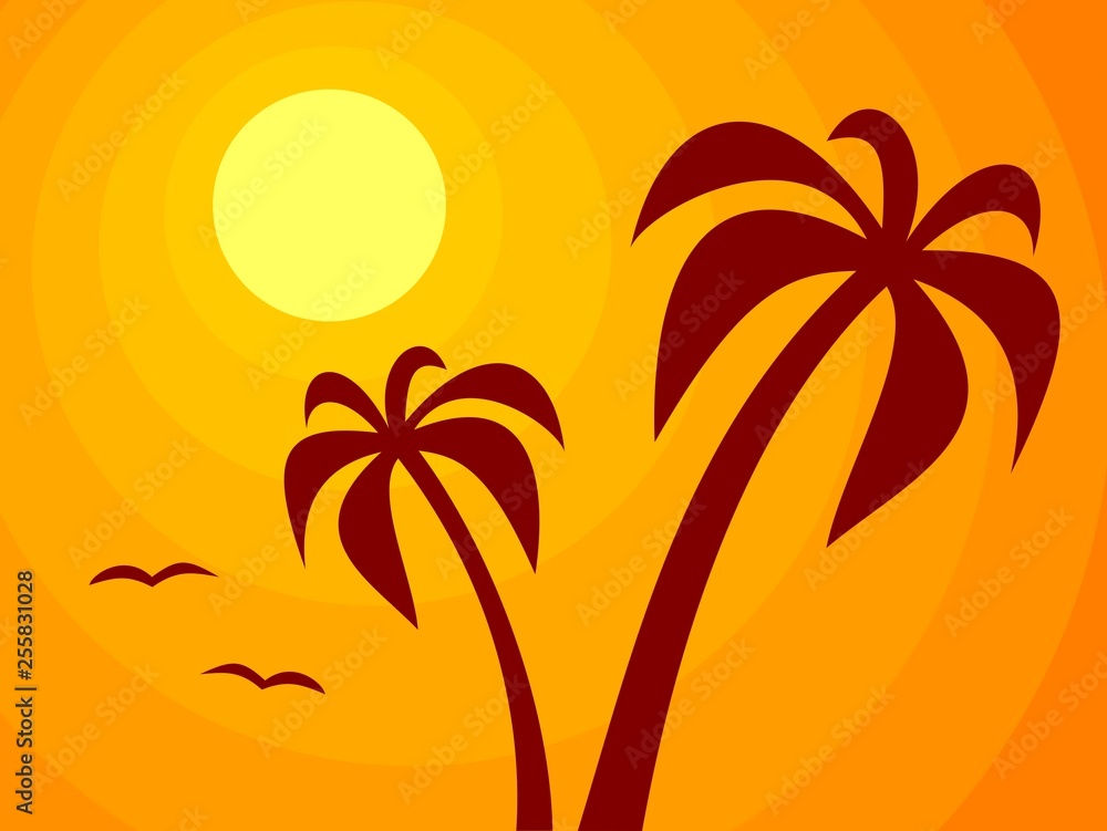 Sun and Palm Trees