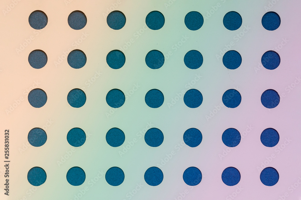 Blue circles pattern, geometric background, craft gradient backdrop