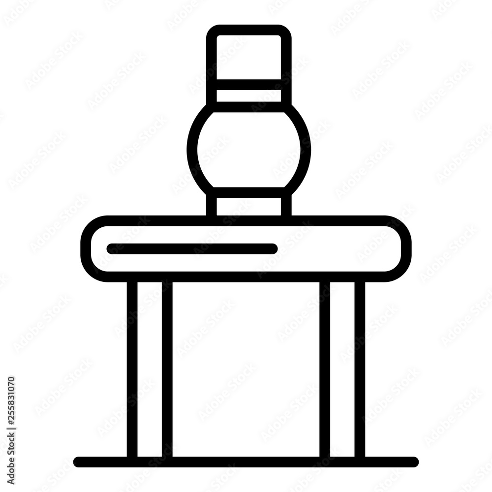 Potter jug on table icon. Outline potter jug on table vector icon for web design isolated on white background