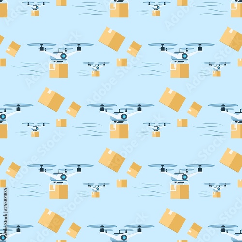 Delivery Air Drone Flying with Package Pattern