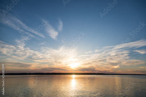 sunset over lake