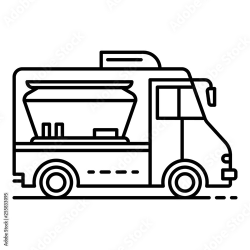 Modern food truck icon. Outline modern food truck vector icon for web design isolated on white background