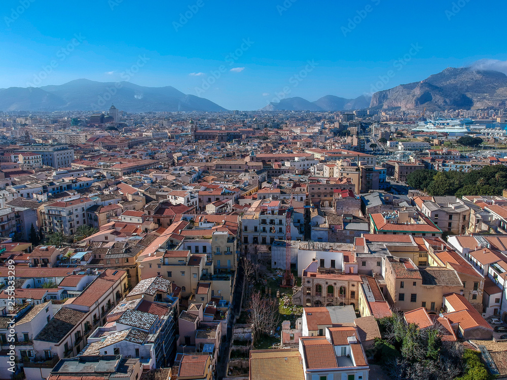Palermo, Sicilia. Aerial view of Palermo, Sicily, Italy