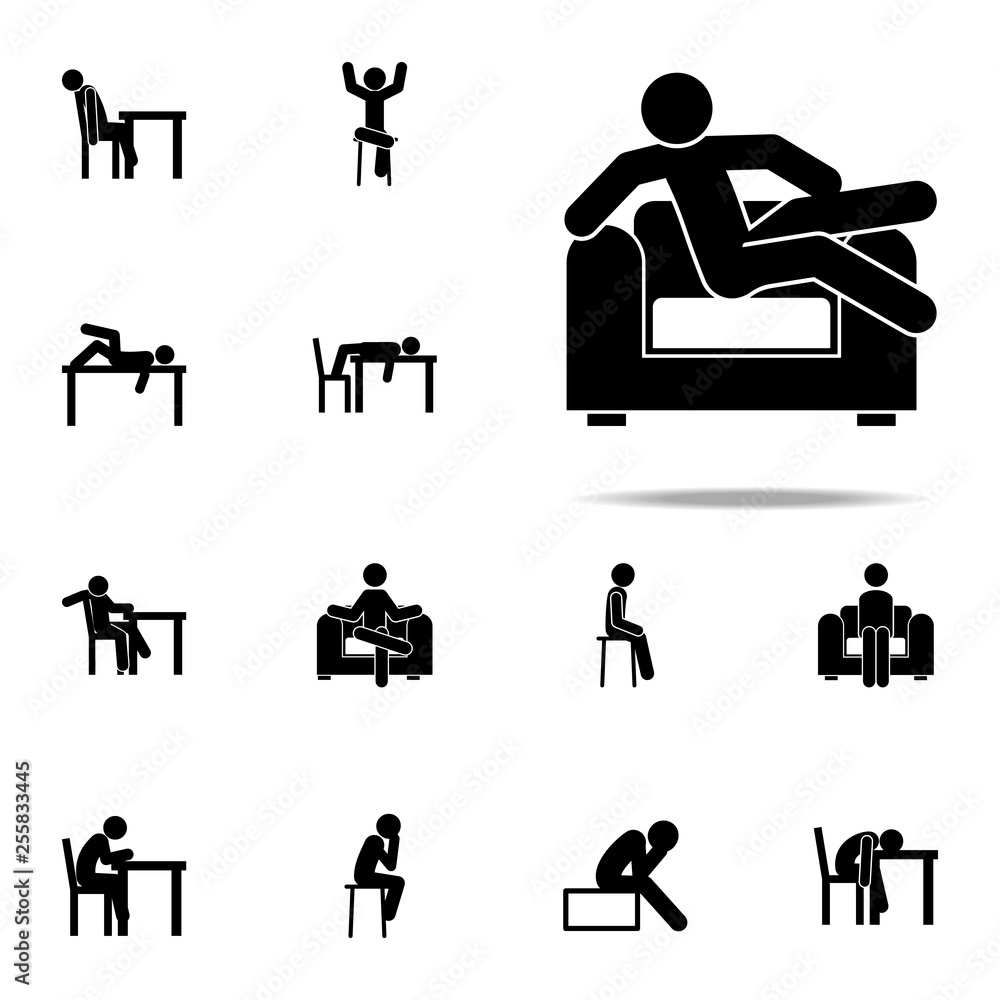 chair, lazy, man icon. Man Sitting On icons universal set for web and mobile chair, lazy, man icon. Man Sitting On icons universal set for web and mobile