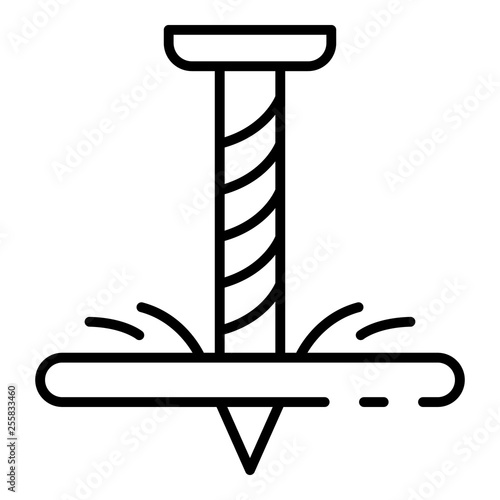 Self-tapping screw icon. Outline self-tapping screw vector icon for web design isolated on white background