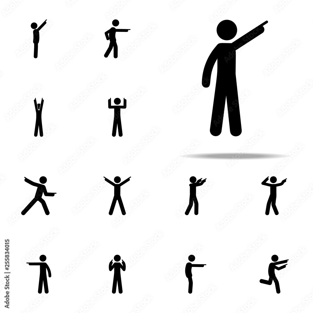 Fototapeta premium man finger, up icon. Man Pointing Finger icons universal set for web and mobile