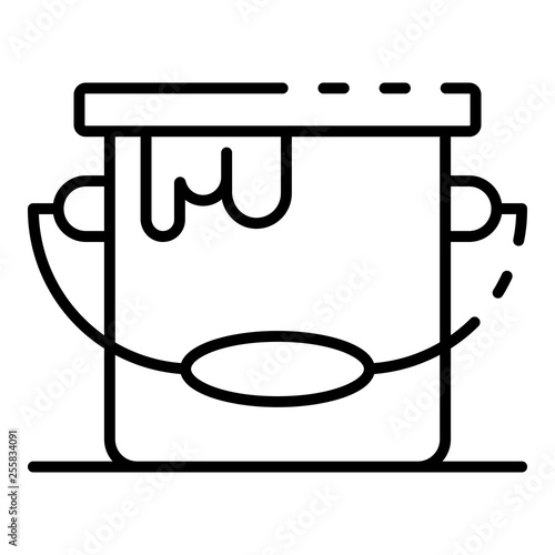 Paint bucket icon. Outline paint bucket vector icon for web design isolated on white background