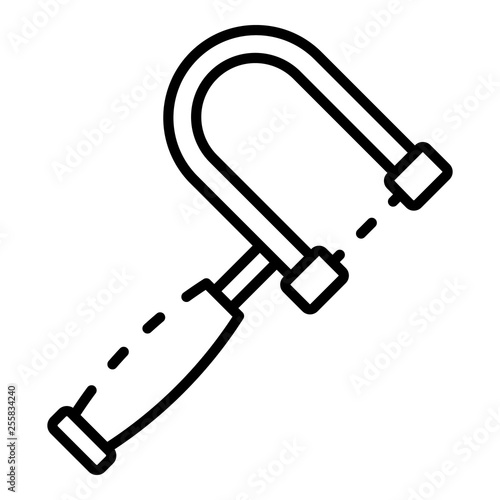 Metal hand saw icon. Outline metal hand saw vector icon for web design isolated on white background