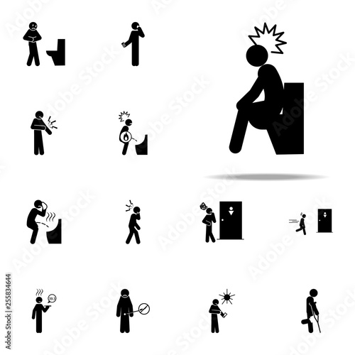 bowel motion, constipated, diarrhea icon. Pain People icons universal set for web and mobile