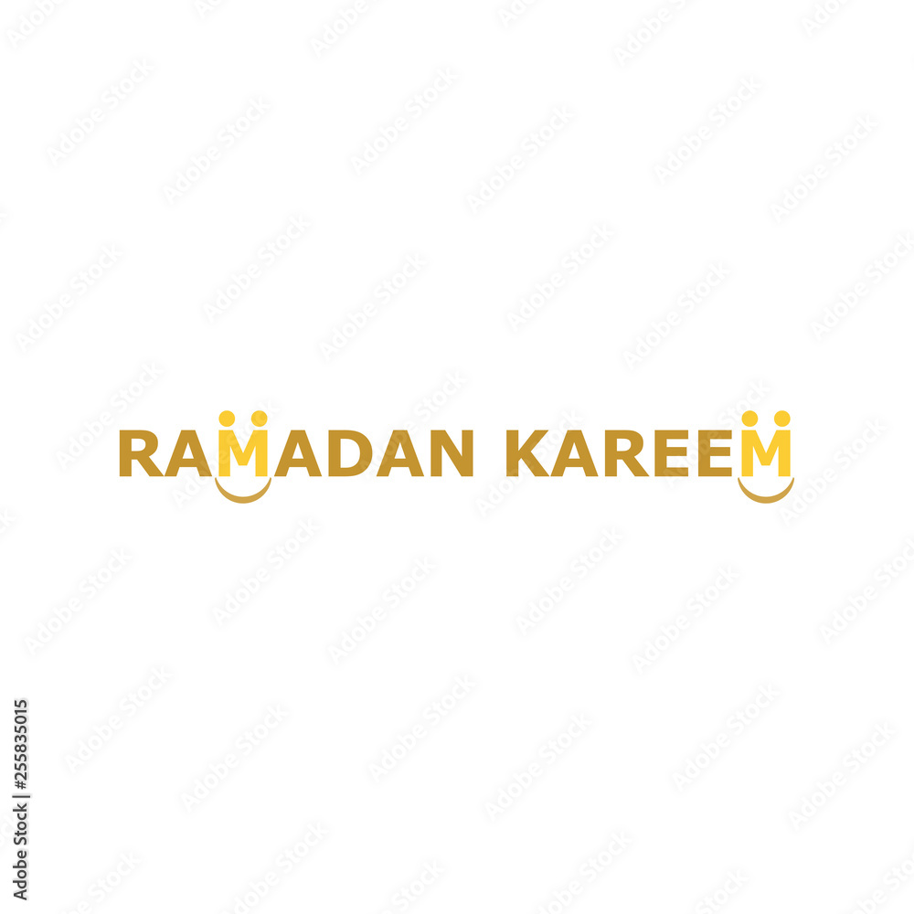 RAMADAN KAREEM logo with smile vector design RAMADAN KAREEM logo with smile vector design