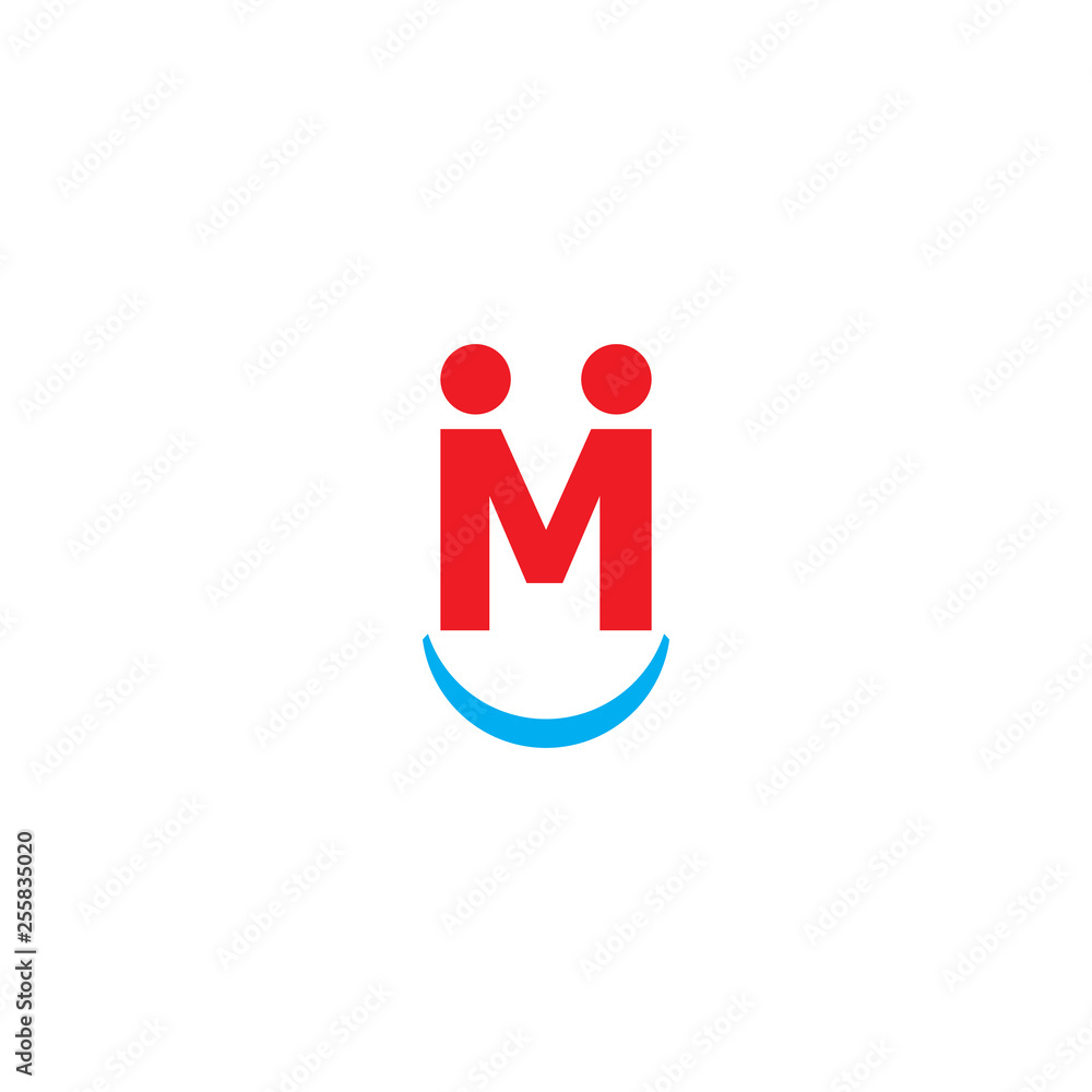 M letter with Smile logo design M letter with Smile logo design