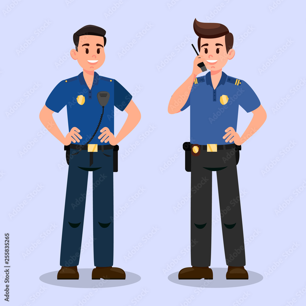 Two Guardians with Walky Talky Cartoon Characters Two Guardians with Walky Talky Cartoon Characters