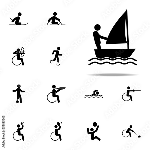 disabled sport sail icon. paralympic icons universal set for web and mobile