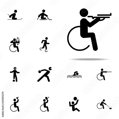 disabled sport shooting icon. paralympic icons universal set for web and mobile