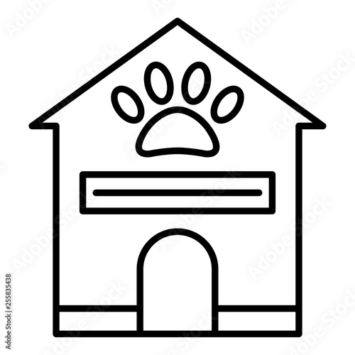 Pet house icon. Outline pet house vector icon for web design isolated on white background