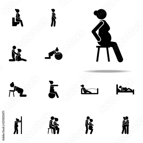 pregnant woman, sit icon. Pregnant woman icons universal set for web and mobile