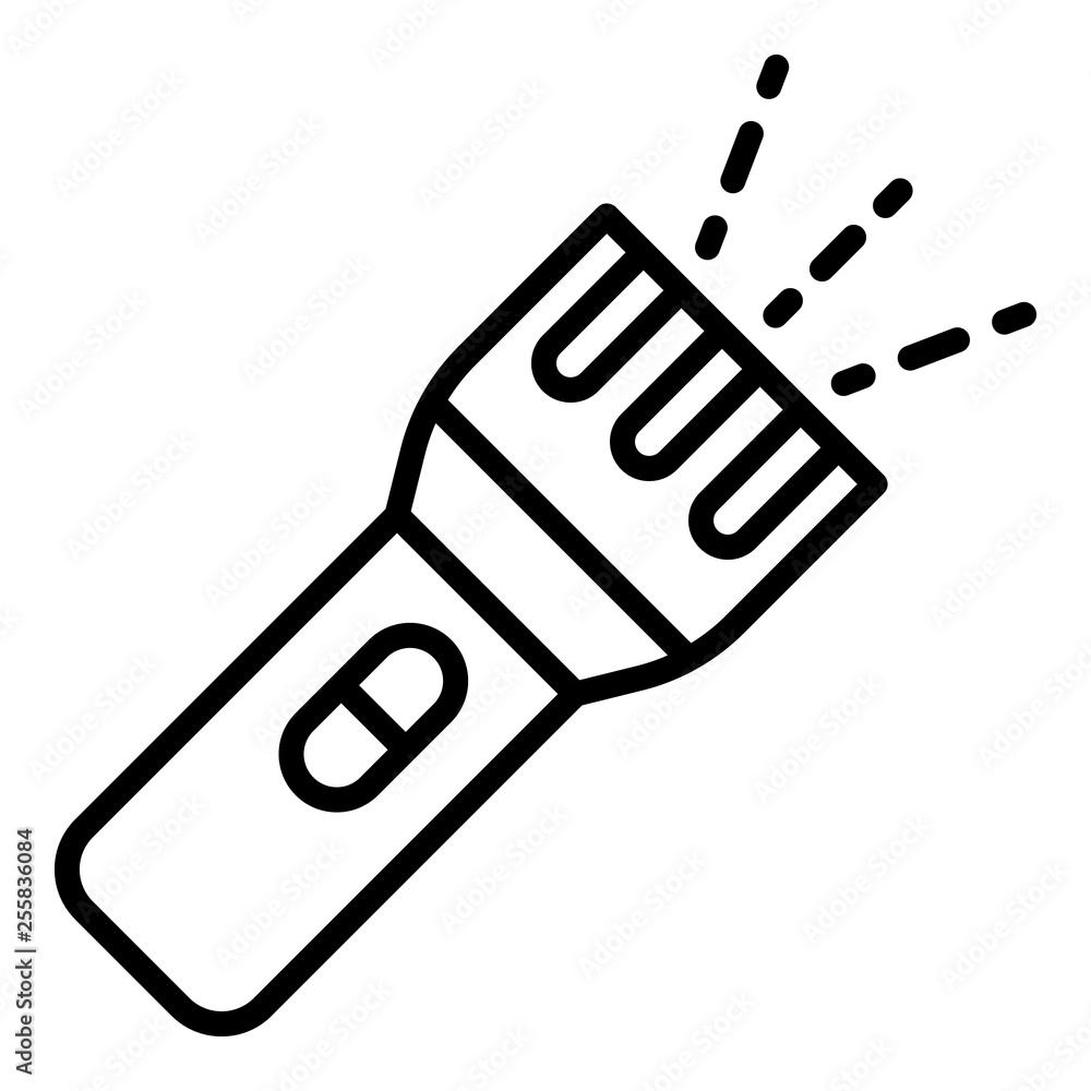 Plastic flashlight icon. Outline plastic flashlight vector icon for web design isolated on white background Plastic flashlight icon. Outline plastic flashlight vector icon for web design isolated on white background