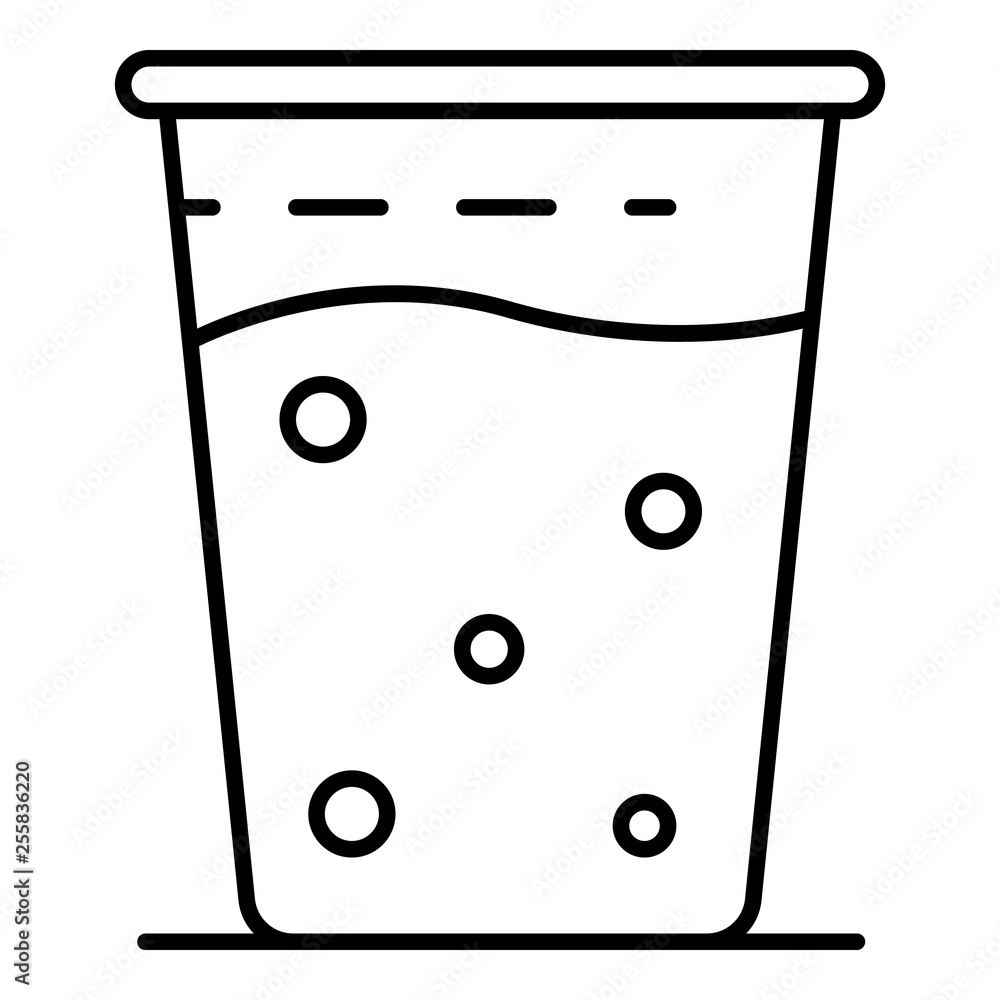 Water plastic glass icon. Outline water plastic glass vector icon for web design isolated on white background Water plastic glass icon. Outline water plastic glass vector icon for web design isolated on white background