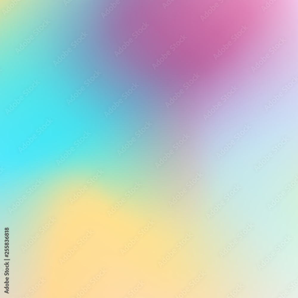 Multicolored modern background. Gentle hues of teal, orange, purple, blue, white gradient. Abstract blurred stains. Vector template for creative art design. EPS10 illustration