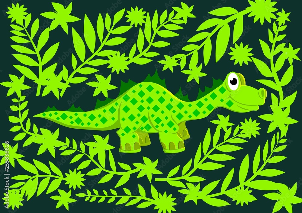 Two dinosaurs met in a wild prehistoric forest. Two dinosaurs met in a wild prehistoric forest.
