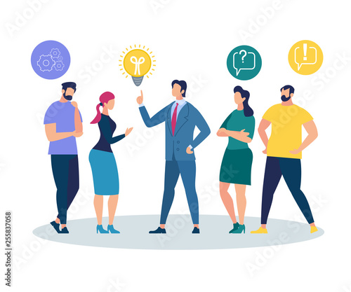People Listening and Interacting with Businessman