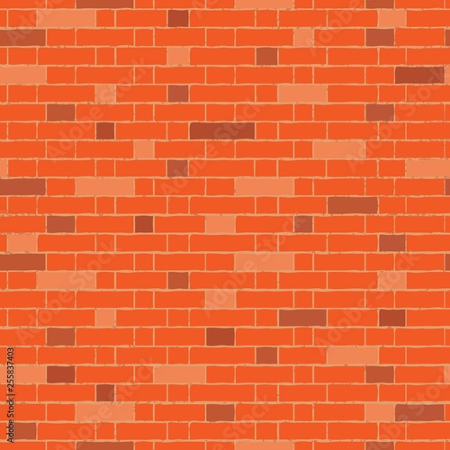 Red- brown old brick wall seamless pattern. Industrial background, design element. Vector illustration.