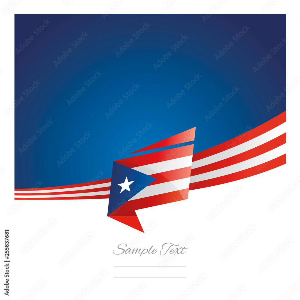 New abstract Puerto Rico flag ribbon origami blue background vector