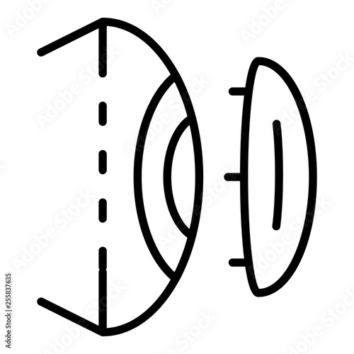 Eye modern contact lens icon. Outline eye modern contact lens vector icon for web design isolated on white background