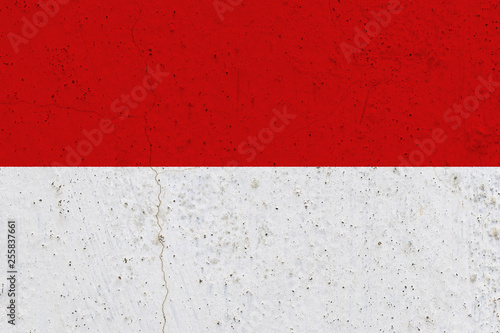 Indonesia flag on concrete wall