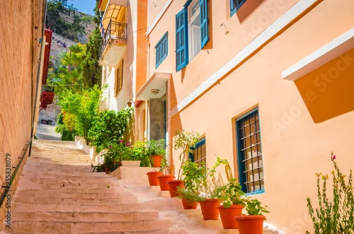 Obraz Traditional cozy greek street in city Nafplio, Greece