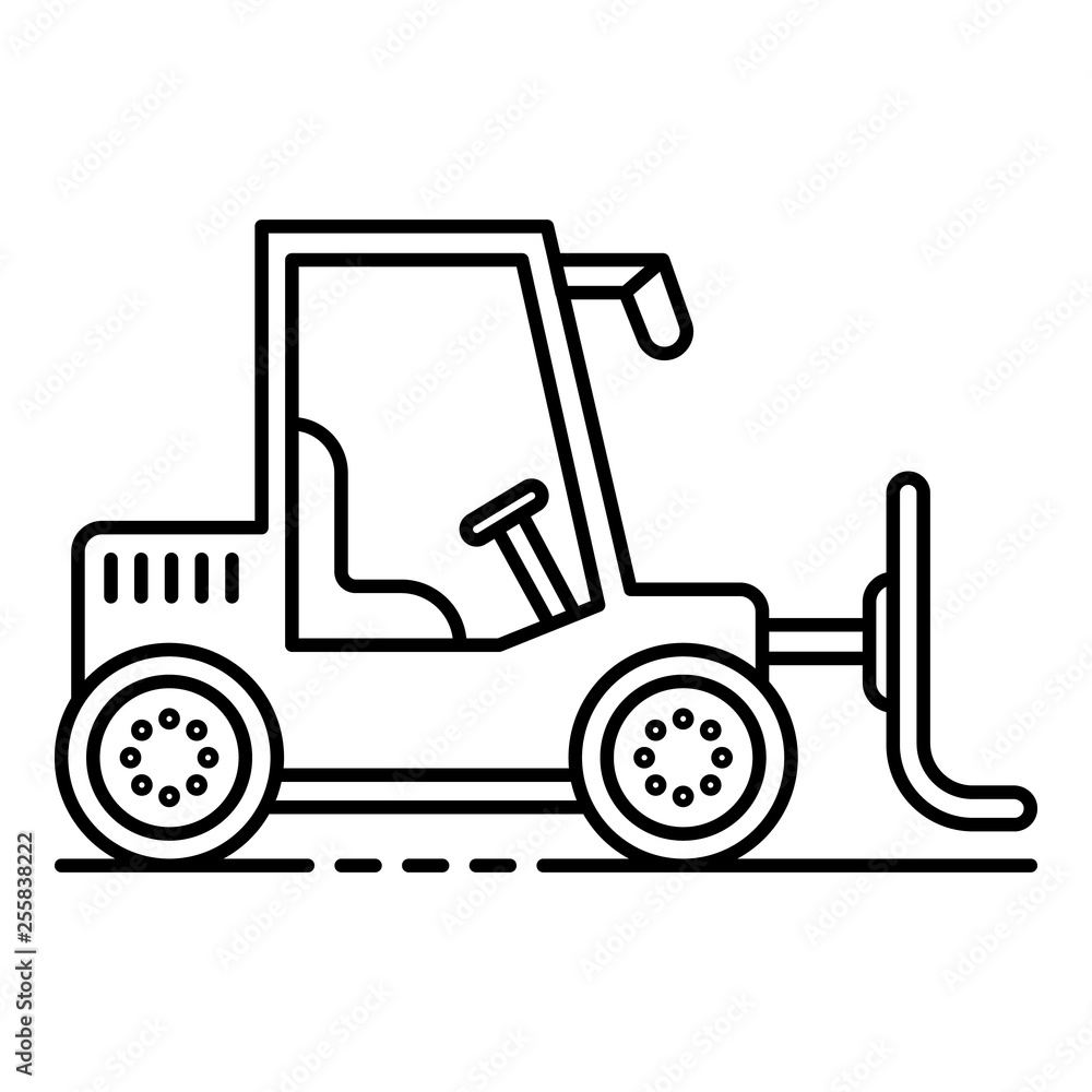 Forklift icon. Outline forklift vector icon for web design isolated on white background