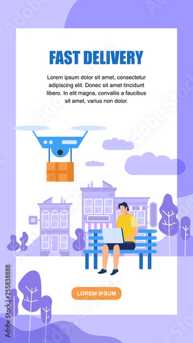 Fast Delivery Vertical Banner with Copy Space.