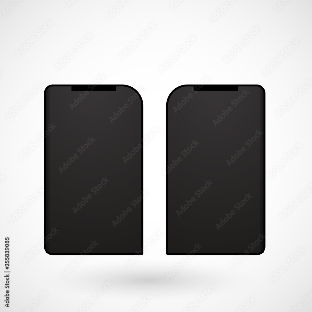 Foldable screen smart phone, vector Foldable screen smart phone, vector