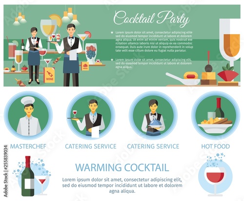 Cocktail Party Catering Service Web Page Template