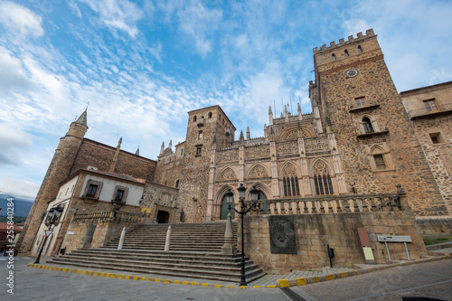 Main view of the Royal Monastery of Guadalupe, Caceres, Extremadura, Spain photo