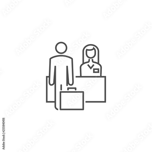 Reception Related Vector Line Icon.