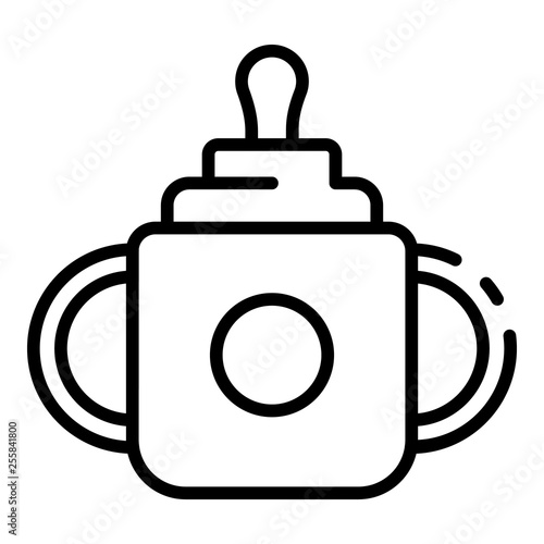 Sippy cup icon. Outline sippy cup vector icon for web design isolated on white background