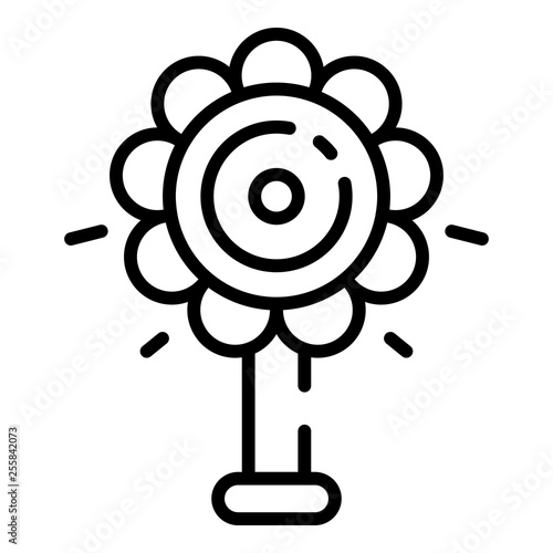 Flower rattle toy icon. Outline flower rattle toy vector icon for web design isolated on white background