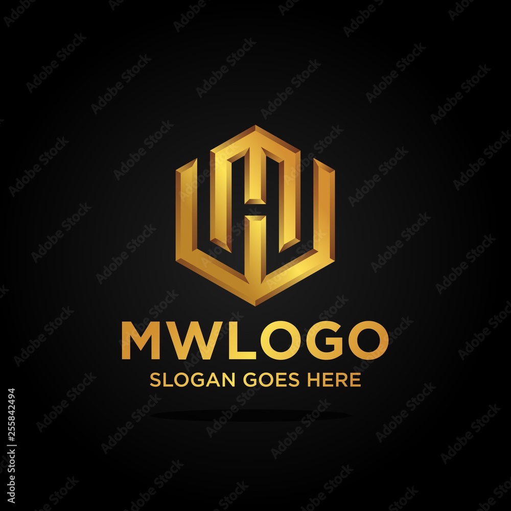 Initial / monogram letter MW logo vector Initial / monogram letter MW logo vector