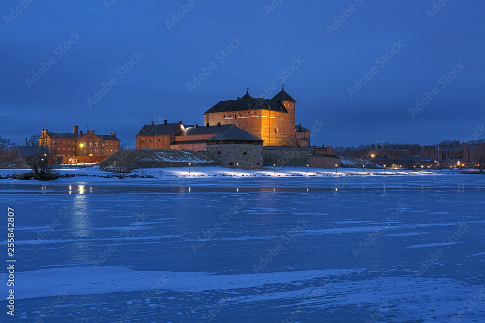 Hameenlinna, Finland. Hame Castle or Tavastia Castle in winter dusk. The  castle was constructed in the 13th century. Stock Photo | Adobe Stock