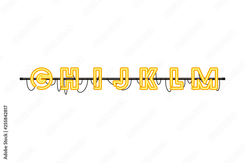 alphabet in neon light isolated icon alphabet in neon light isolated icon